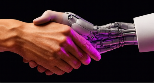 Human and robot handshake